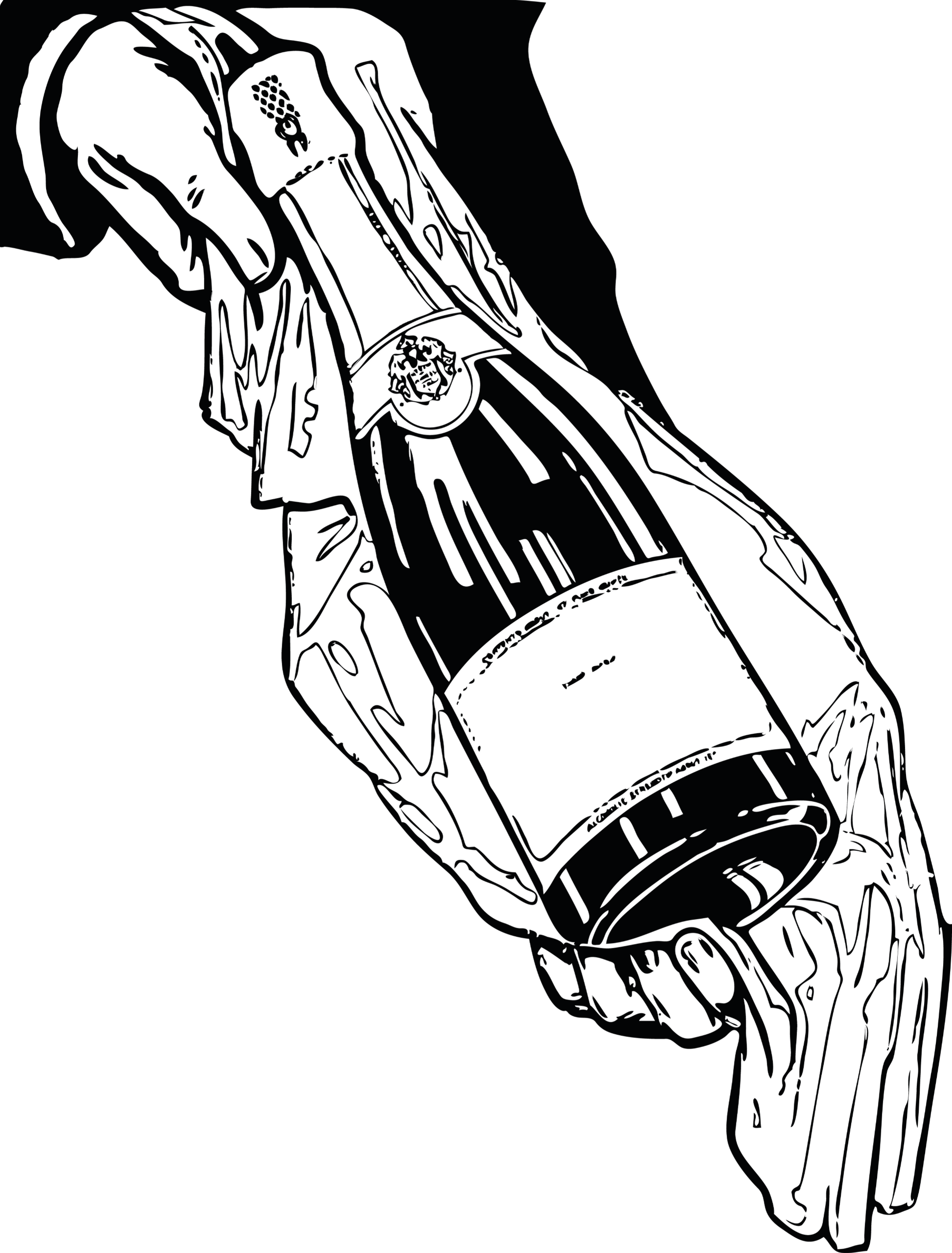 Bottle of wine at a media event